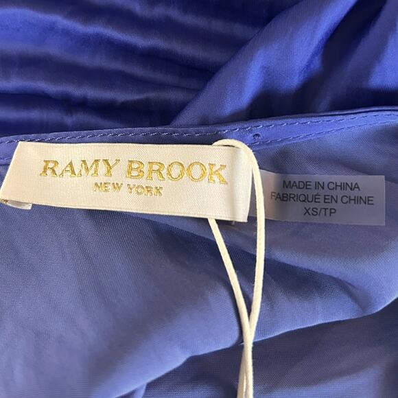 Ramy Brook Nadine Dress One Shoulder Pleated Amethyst Purple XS - Picture 3 of 5